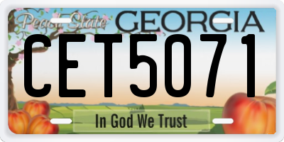 GA license plate CET5071