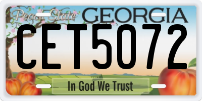GA license plate CET5072