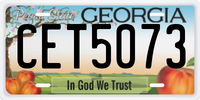 GA license plate CET5073