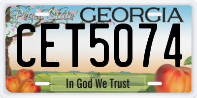 GA license plate CET5074