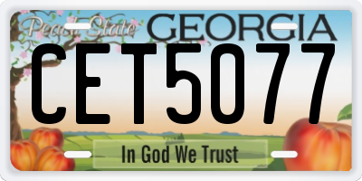 GA license plate CET5077