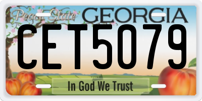 GA license plate CET5079