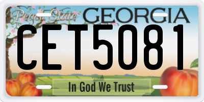GA license plate CET5081