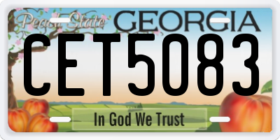 GA license plate CET5083