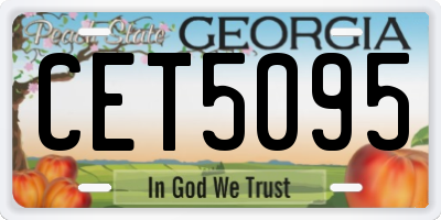 GA license plate CET5095