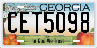 GA license plate CET5098