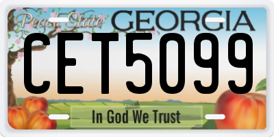 GA license plate CET5099