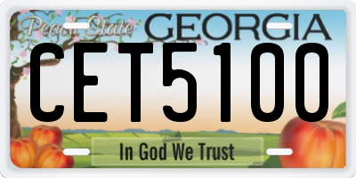 GA license plate CET5100