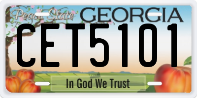 GA license plate CET5101