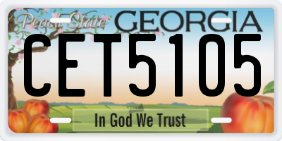 GA license plate CET5105