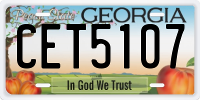GA license plate CET5107