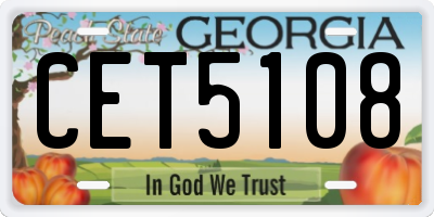 GA license plate CET5108