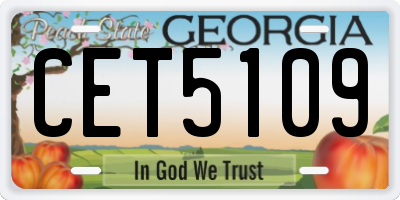 GA license plate CET5109