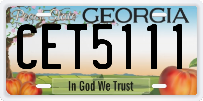 GA license plate CET5111