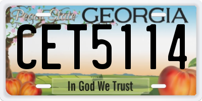 GA license plate CET5114