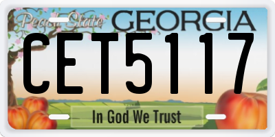 GA license plate CET5117