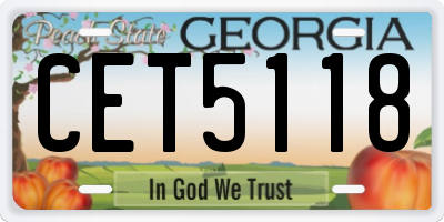 GA license plate CET5118