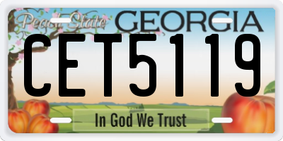 GA license plate CET5119