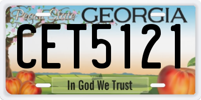 GA license plate CET5121