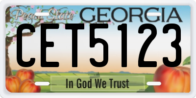 GA license plate CET5123