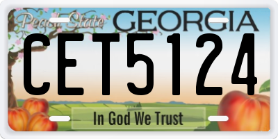 GA license plate CET5124