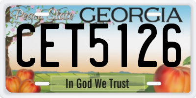 GA license plate CET5126