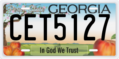 GA license plate CET5127