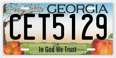 GA license plate CET5129