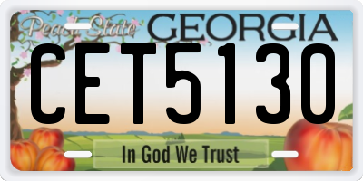 GA license plate CET5130