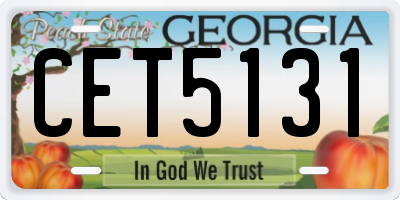 GA license plate CET5131