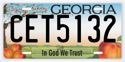 GA license plate CET5132