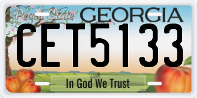 GA license plate CET5133