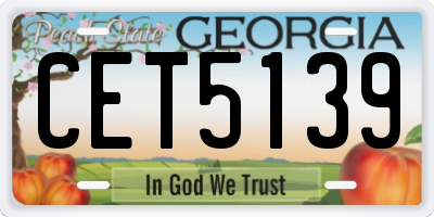 GA license plate CET5139