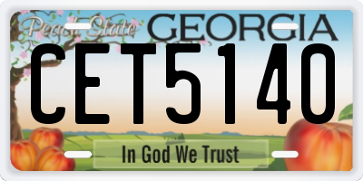 GA license plate CET5140