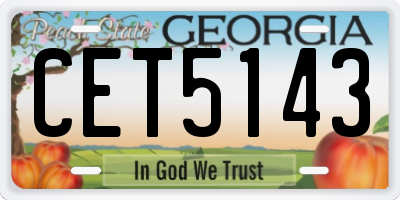 GA license plate CET5143