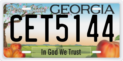 GA license plate CET5144