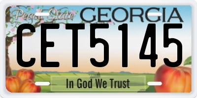 GA license plate CET5145