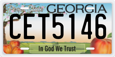 GA license plate CET5146