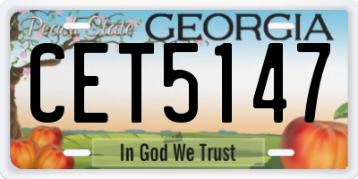 GA license plate CET5147