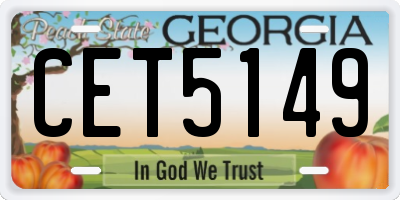 GA license plate CET5149
