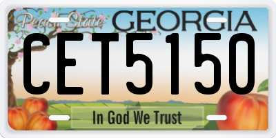 GA license plate CET5150