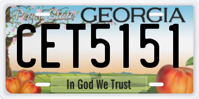 GA license plate CET5151