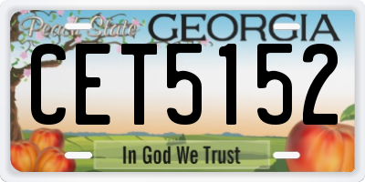 GA license plate CET5152