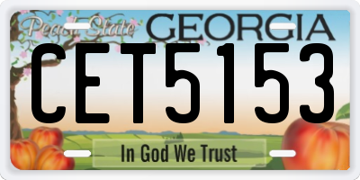 GA license plate CET5153