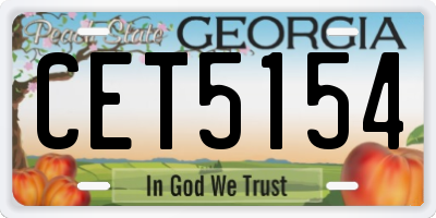 GA license plate CET5154
