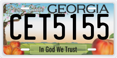 GA license plate CET5155
