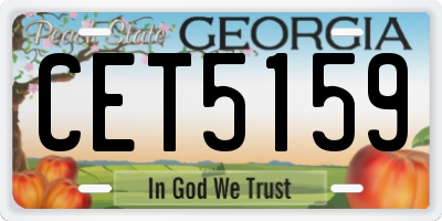 GA license plate CET5159