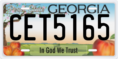 GA license plate CET5165