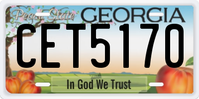 GA license plate CET5170