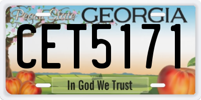 GA license plate CET5171